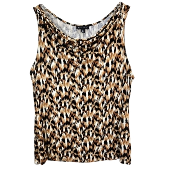 Willi Smith Tops - Willi Smith Leopard Print Draped Neck Sleeveless Tank Sz XL